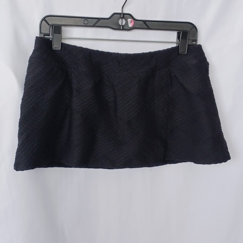 Lands’ End Black Textured Swim Skirt, 10